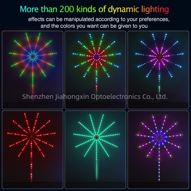 RGB LED tűzijáték lámpa, alkalmazással és zenével, 5V, 24×5050 LED, távirányító, beltéri világítás
