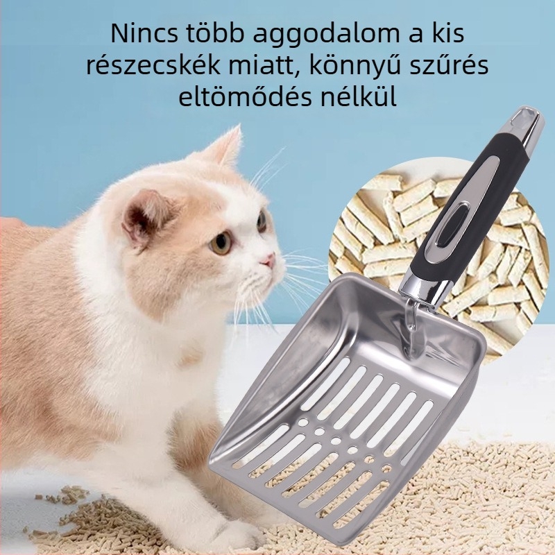 Nemesacél macskaalomkanál, nagy méretű, tisztító eszköz macskáknak és kutyáknak