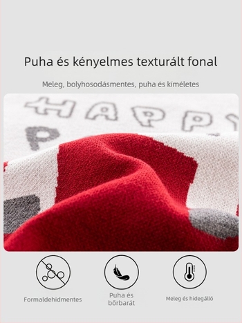 Gyerekeknek szóló meleg pulóver, hosszú ujjú, piros, kerek nyakú, uniszex, Koreai stílus