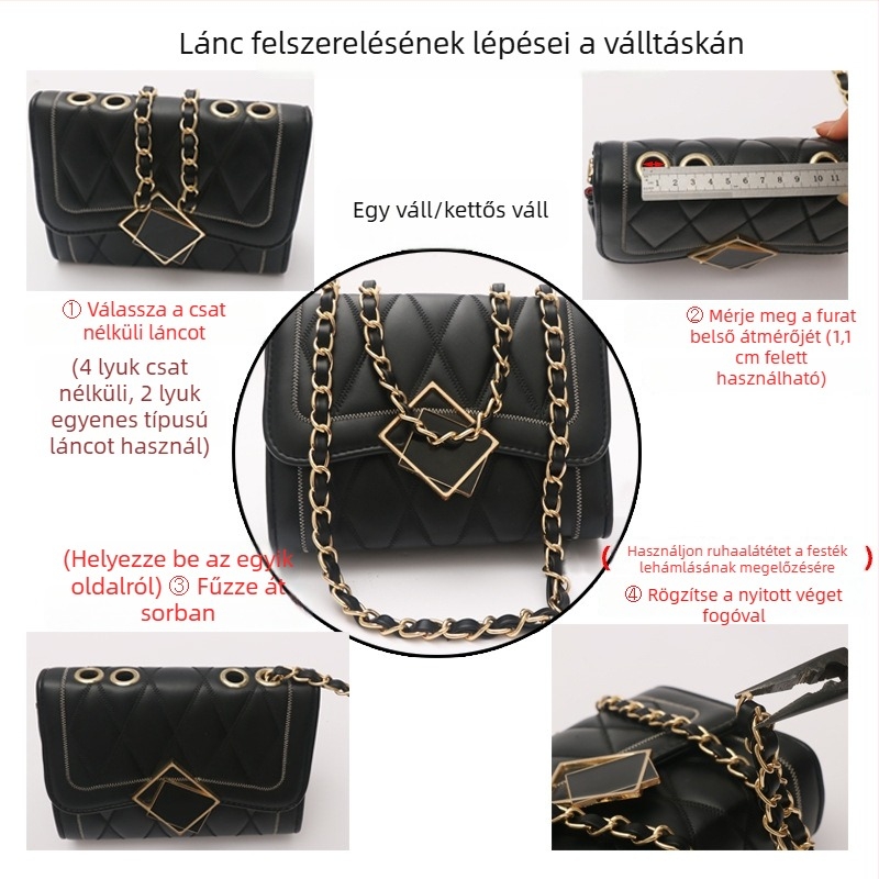 Női táska láncos vállszíj – cserealkatrész HOBO és crossbody táskákhoz