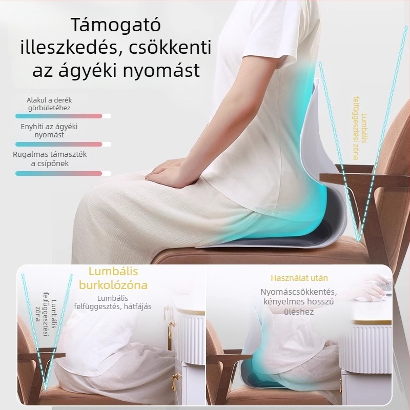 Zhuo Chen Ergonomikus deréktámasz párna irodai székhez és munkaállomáshoz, hab töltettel, egyszínű, méretek 34×30×36 cm