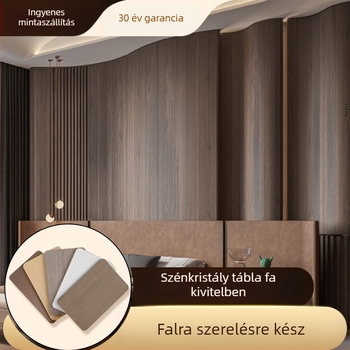 Furnér falpanel szén-kristályos bevonattal, varrat nélküli bambusz rostos háttérpanel, dekoratív önszerelős panel