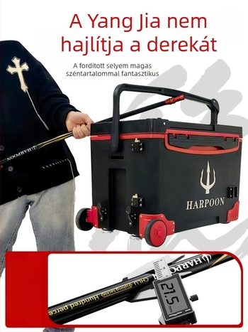 Szénszálas horgászkészlet hálóval – teleszkópos, ultratartós nagyhalakhoz, teljes készlet (csak bot)