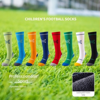 Professzionális gyermek futball zokni terry talppal, csúszásmentes, nedvszívó, edzéshez, fiúknak és tiniknek