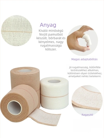 Egyoldalúan öntapadós, nehéz elasztikus kötszer boka, csukló és térd védelmére