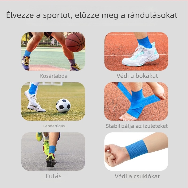 Rugalmas sportkötés bokára és lábfejre, ficamok megelőzésére és a láb fixálására, öntapadós géz futballhoz