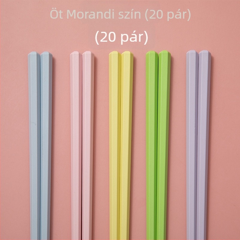 Japán stílusú színes evőpálcák otthoni használatra, egy személyre szóló készlet, rózsaszín makaron ihletésű, magas hőállóságú, penészmentes ötvözetű