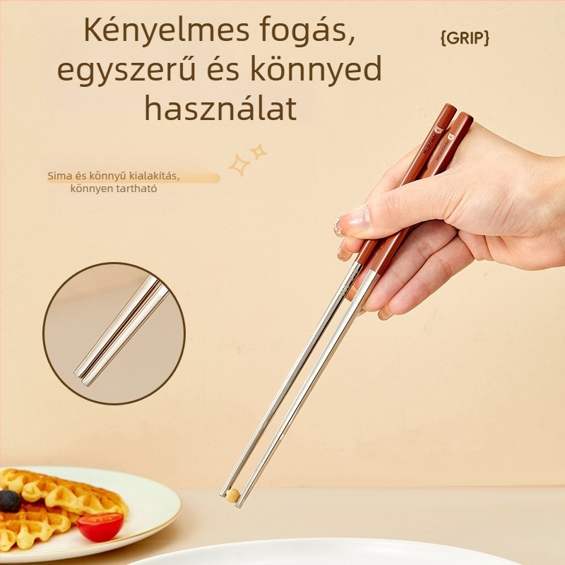 Medve család: 316 rozsdamentes acél evőpálcikák – hőálló, penészálló, csúszásmentes, egy személyre, kreatív étkezési készlet