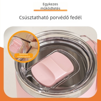 304 rozsdamentes acél bögré fedéllel és fogantyúval, INS-stílusú, nordikus dizájn, diákoknak és irodai dolgozóknak