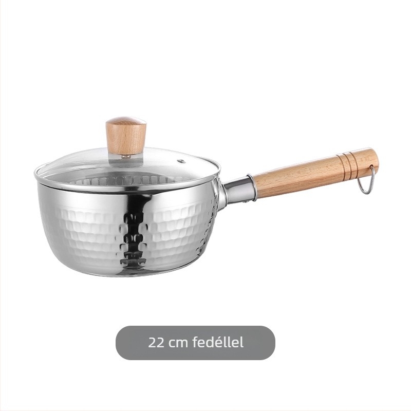 TY-XPG 304 rozsdamentes acél Snow Pan fa fogantyúval, fedetlen felülettel, tej- és leveses fazék ajándékdobozban