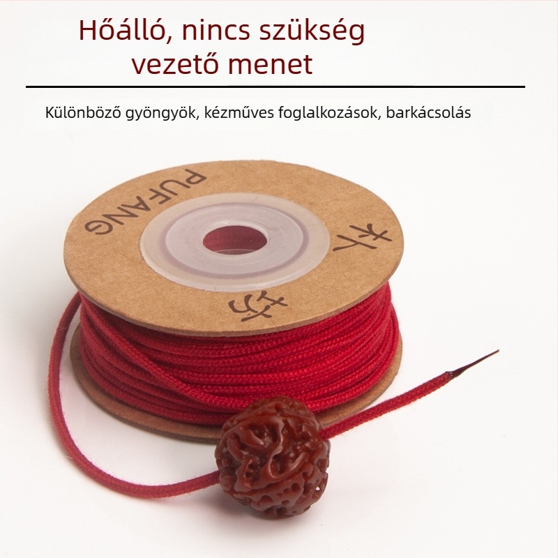 Etno-stílusú Buddha gyöngy karkötő Bodhi magokkal, csillag-hold mintázat, kézzel kötött poliészter zsinórral, 1,5–2,0 mm