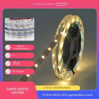Kétszínű LED-szalag, 5V, 8 mm, 60 LED (2835), egypaneles mennyezeti világítás