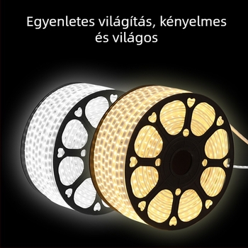 LED-szalag 5730, kültéri vízálló, 220V, színváltoztatás és fényerő-szabályozás, szilikon díszítő fénycsík háztartási és mérnöki felhasználásra