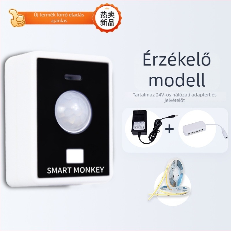 LED szenzoros fénycsík a hangulatos beltéri világításhoz, vízálló, öntapadós, az ágy alatt, a lépcsőkön és az erkélyen