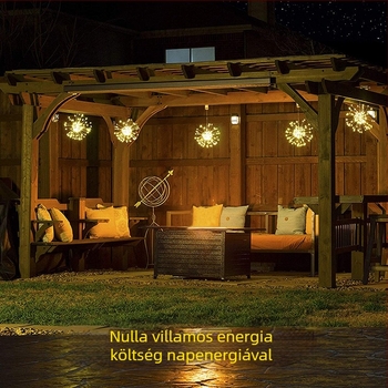 LED robbanásbiztos kerti lámpák, pitypang alakú, kültéri, vízálló, napelemes, karácsonyi hangulattal