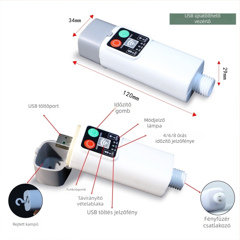Rézdrótos LED szálak beltéri és kültéri dekorációhoz, USB távirányító, napelemes működés