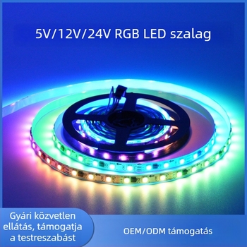 Kültéri vízálló RGB LED-szalag folyó szín effektussal, alacsony feszültségű 5V/12V/24V, bárok és KTV helyiségek számára