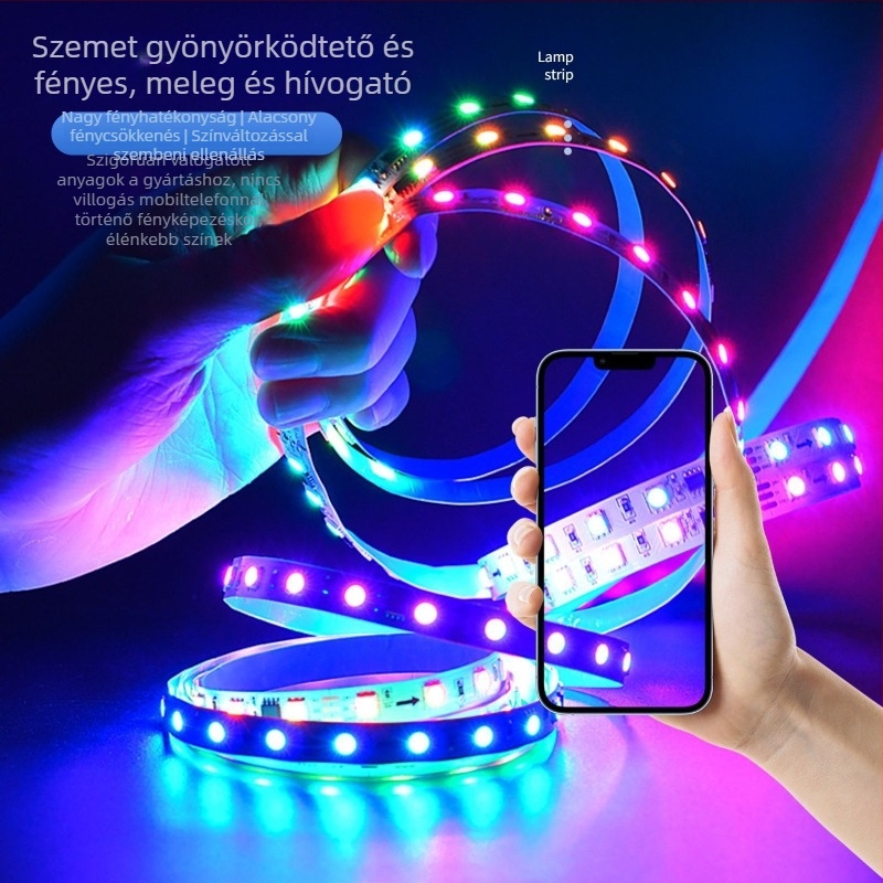 Kültéri vízálló RGB LED-szalag folyó szín effektussal, alacsony feszültségű 5V/12V/24V, bárok és KTV helyiségek számára