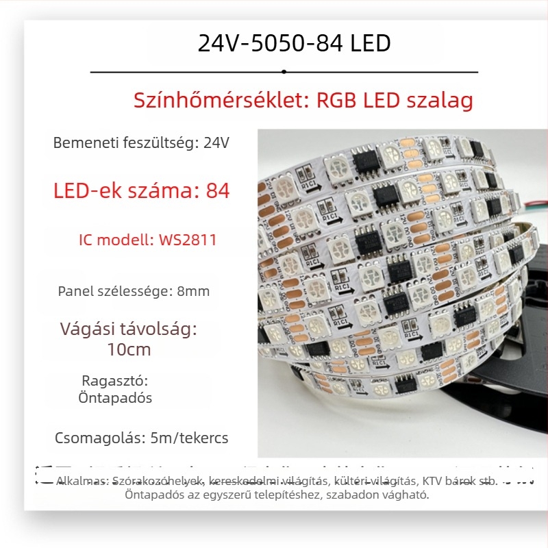Kültéri vízálló RGB LED-szalag folyó szín effektussal, alacsony feszültségű 5V/12V/24V, bárok és KTV helyiségek számára