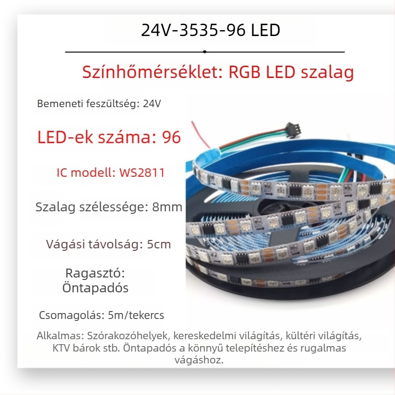 Kültéri vízálló RGB LED-szalag folyó szín effektussal, alacsony feszültségű 5V/12V/24V, bárok és KTV helyiségek számára