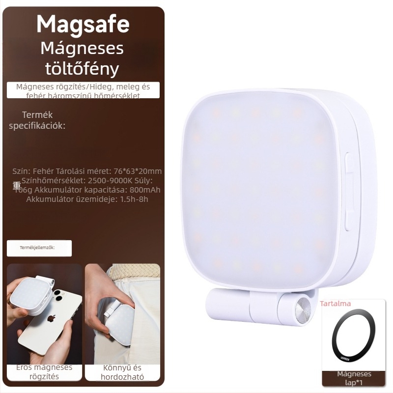 Mágneses szelfi fény mobiltelefonhoz, három színhőmérséklet, MagSafe kompatibilis, Pocket 4