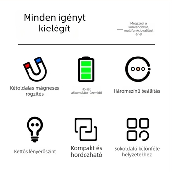 C05 mágneses töltőlámpa élő közvetítéshez – Kompakt zseblámpa LED három színhőmérséklettel