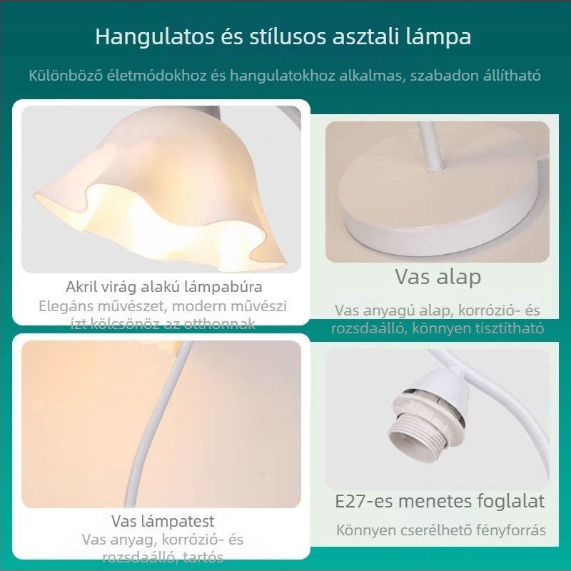 Skandináv hálószobai éjjelilámpa az éjjeliszekrényhez, minimalist modern dizájn, luxusos megjelenés