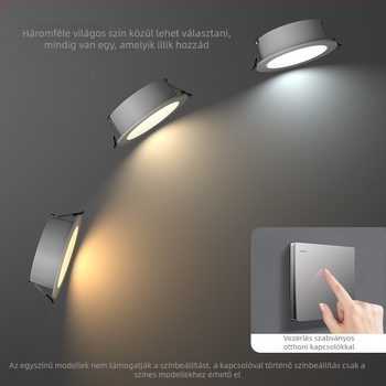 Beépített LED anti‑reflektív downlight keskeny kerettel és mély kupakkal, nappalira és folyosóra, mennyezeti lámpa központi fény nélkül