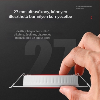 Ultra vékony LED-beépített lefelé világító lámpa, rejtett felszerelés, 12W, 6 hüvelyk, 6000K hideg fehér, rozsdamentes acél ház, modern minimalista stílus