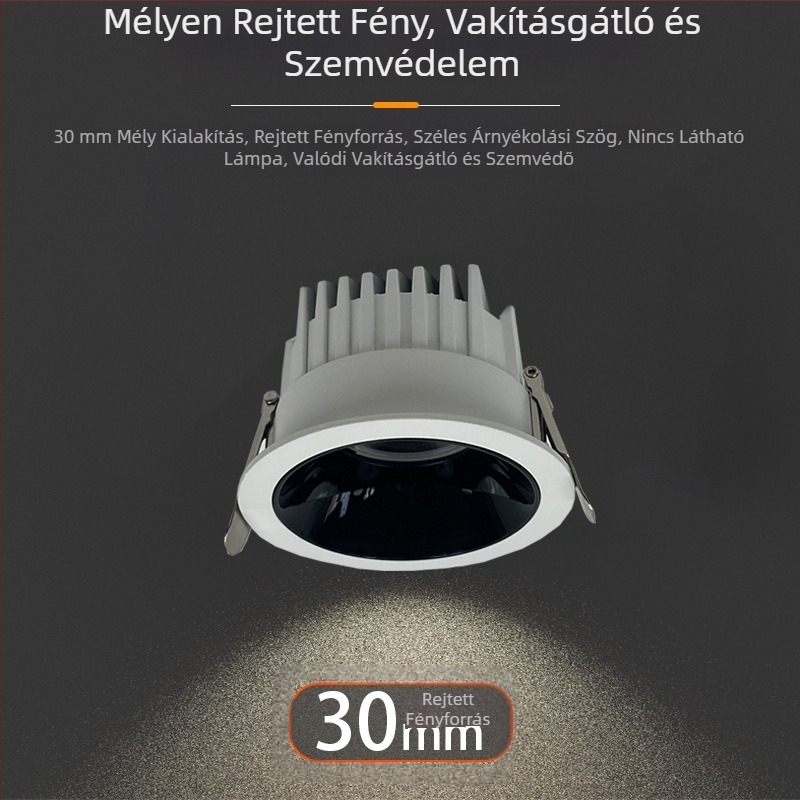 Mélyen süllyesztett mennyezeti downlight intelligens alkalmazásvezérléssel, LED 6–10W, 6500K hideg fehér, alumínium ház, rejtett szerelés, CRI ≥90