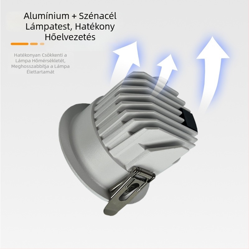 Mélyen süllyesztett mennyezeti downlight intelligens alkalmazásvezérléssel, LED 6–10W, 6500K hideg fehér, alumínium ház, rejtett szerelés, CRI ≥90