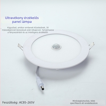 LED ultra-vékony mennyezeti downlight PIR mozgásérzékelővel, panelvilágítás és spotlight