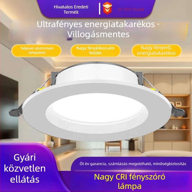 LED mennyezeti downlight 7W/9W/12W, nappalihoz, beépített spotlámpa