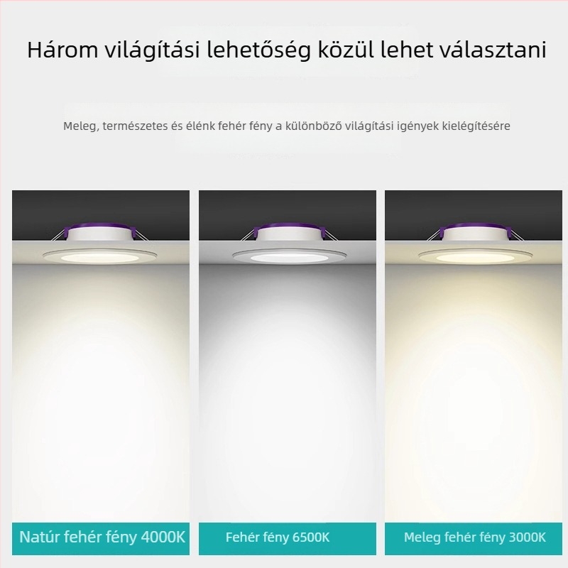 LED mennyezeti downlight 7W/9W/12W, nappalihoz, beépített spotlámpa