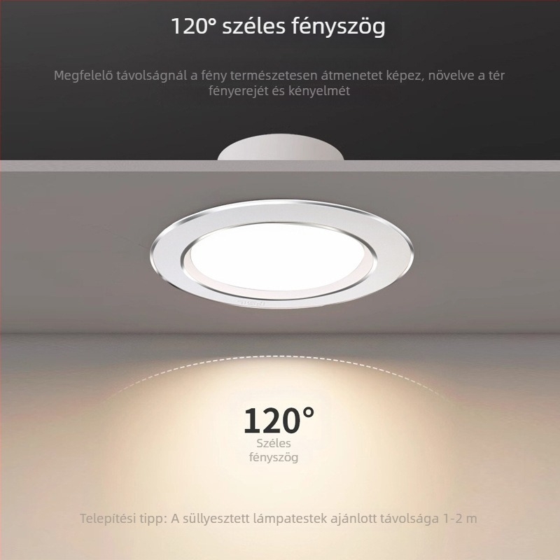 FSL LED mennyezeti beépített downlight, 2,5 hüvelyk, ultra vékony, teljes alumínium, nappalira és közlekedőre