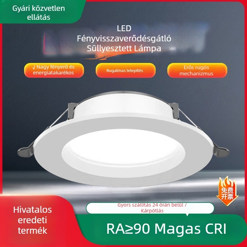LED mennyezeti downlight 5W/9W/12W nappalihoz, beépített kivágás 7,5 cm, 220V, színhőmérséklet 6500K/4000K/3000K