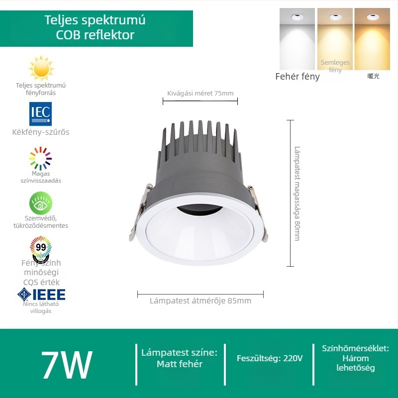 Tang River LED rejtett mennyezeti lámpa, CRI 98, nappalira, anti-glare COB fal mosó világítás, dimmelhető