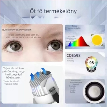 LED anti-glare downlight 98 mm-es keskeny kerettel, folyosók és konyhák számára, beépített mennyezeti lámpa, mély kupola, nincs központi fény