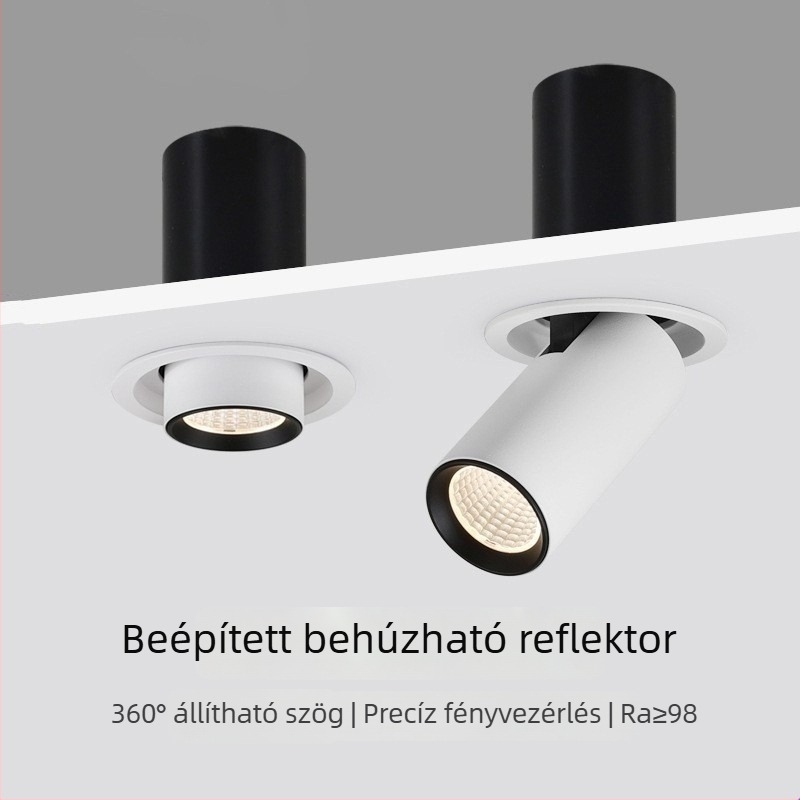 Elefántorr alakú, kihúzható LED-szpotlámpa, beépített mennyezeti kivitel, állítható szögű, ruházati boltok és kávézók számára