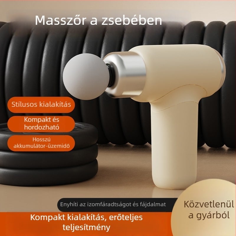Újratölthető fascia masszírozó otthoni használatra — elektromos ütéses masszírozó, kompakt fitnesz eszköz