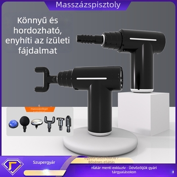 Többcélú fascia-masszírozó melegítés és hűtés funkcióval – mini izomlazító masszírozó, 6 fej, beépített akkumulátor, LCD, alacsony zajszint