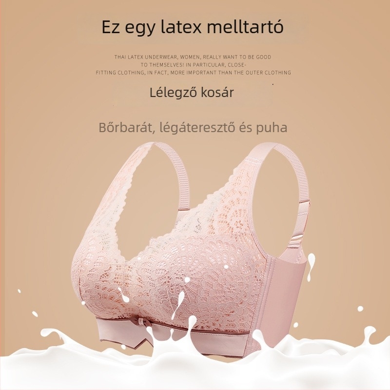 Állítható latex csipészes melltartó drót nélküli, kis mellekhez, légáteresztő, push-up és oldalsó támasz