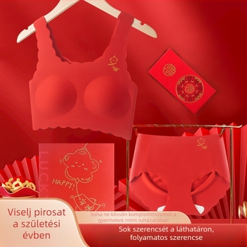 Lányoknak készült seamless fehérnemű szett, piros, Sárkányév témával