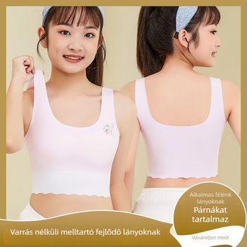 Nylon női melltartó 12–16 éves lányoknak, teljes kosár, acélgyűrű nélküli, fixált dupla vállpánt