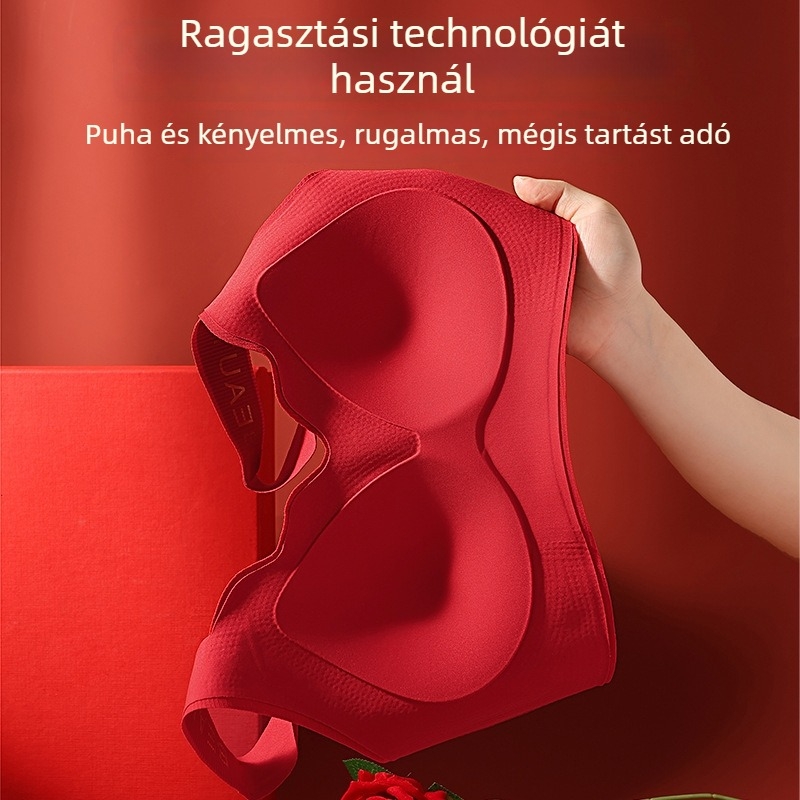 Pluszméretű drót nélküli melltartó, teljes kosár, vékony és kényelmes, vest-stílusú hátsó vonalakkal
