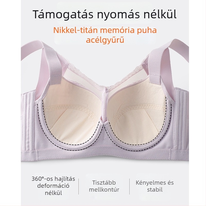 Teljes kosaras push-up melltartó oldalsó mellek formázásával és anti-sag hatással, puha acél merevítőkkel
