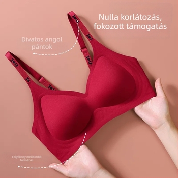 Vörös, varrás nélküli női fehérnemű szett kismellűeknek, push-up, drót nélküli, kényelmes melltartó a zodiákus évében