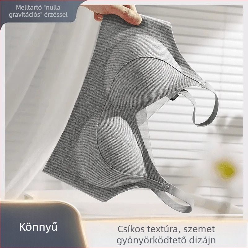 Női seamless melltartó, kétoldalas bolyhosított anyaggal, emelő hatás, lágy tartás, állítható pántok, teljes kosár