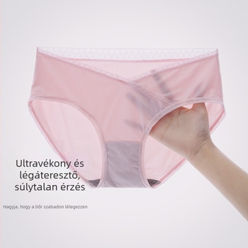 Varrat nélküli kismama háromszög alakú alsónemű, bőrbarát pamutból, lélegző, gyorsan száradó Ice Silk, középmagas-alsó derekú