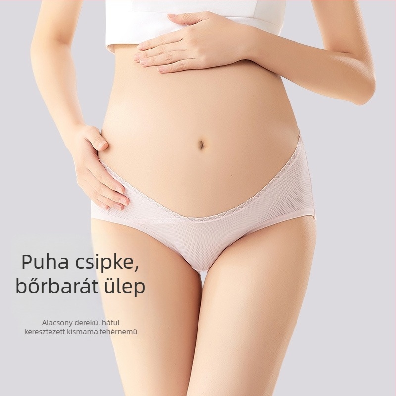 Varrat nélküli kismama háromszög alakú alsónemű, bőrbarát pamutból, lélegző, gyorsan száradó Ice Silk, középmagas-alsó derekú